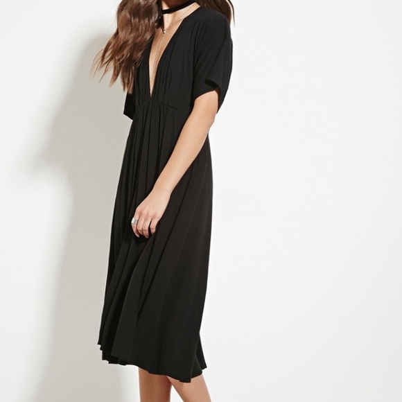 Deep V Midi Dress - Picture 2 of 6